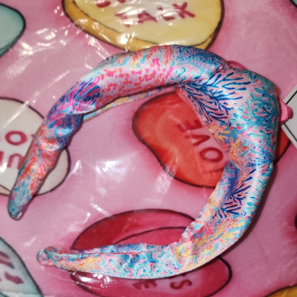 New Lilly Pulitzer 3" Wide Knotted Satin Headband Featured In Splashdance - Picture 4 of 7
